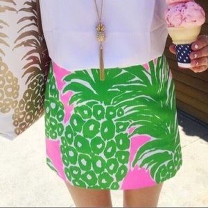 Lilly Pulitzer Tate Skirt Pineapple Print